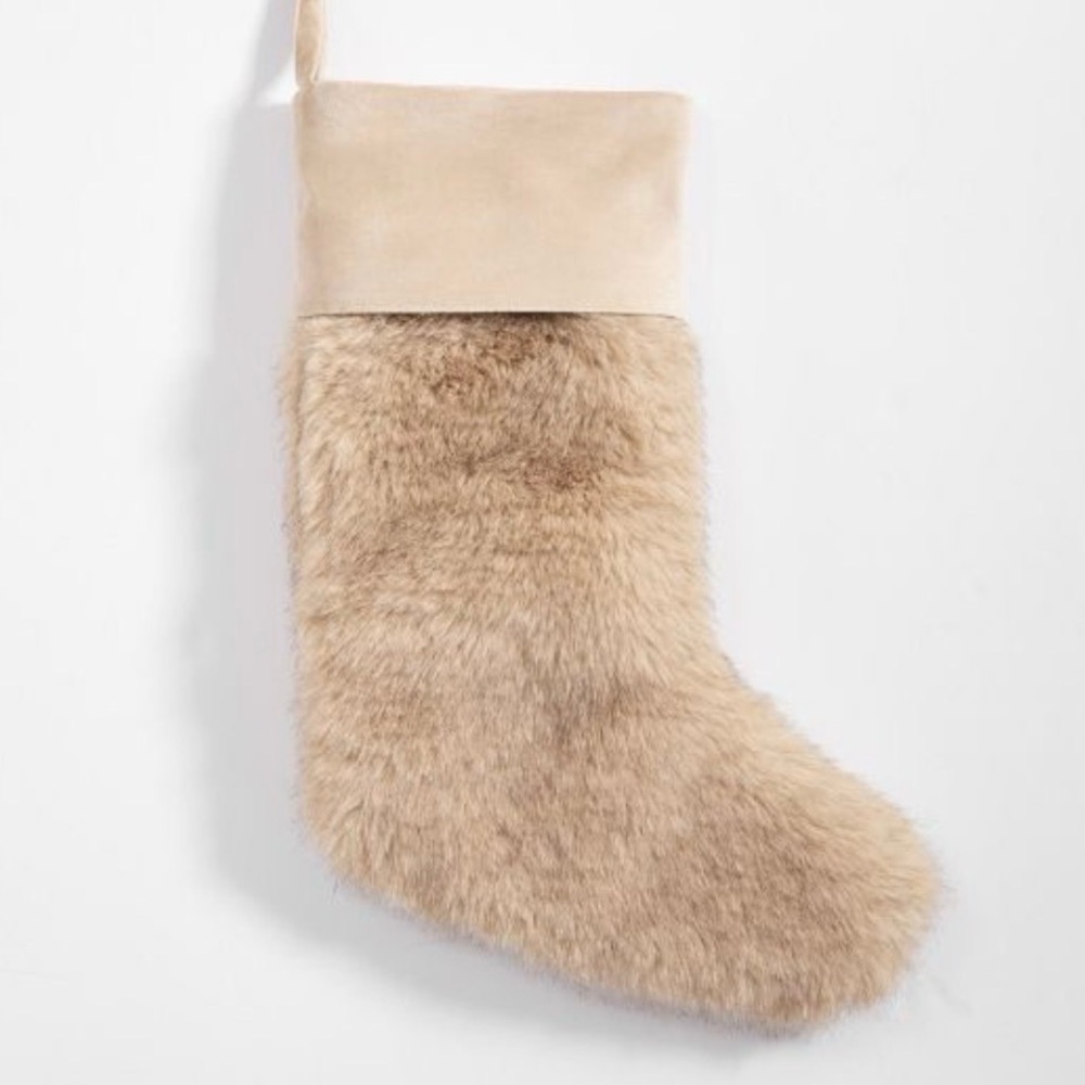 Pottery Barn Mink Faux Fur Christmas Stocking